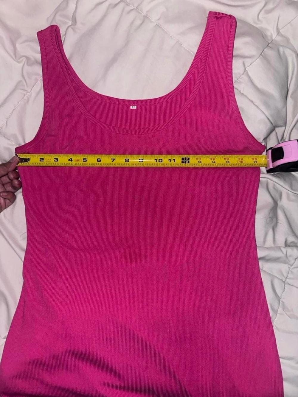 Women’s Fitted Tank Dress - Hot Pink - Picture 2 of 4
